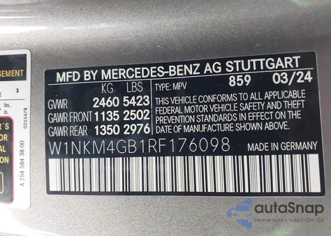 2024 Mercedes-Benz Glc 300 Suv from USA, damaged, VIN W1NKM4GB1RF176098